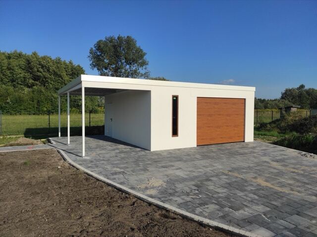 Großraumgarage + Anbaucarport in Ingolstadt von FF Garagen